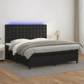 vidaxl-lozko-kontynentalne-z-materacem-i-led-czarna-ekoskora-180x200cm