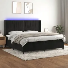 vidaxl-lozko-kontynentalne-z-materacem-i-led-czarny-aksamit-200x200cm
