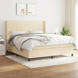 vidaxl-lozko-kontynentalne-z-materacem-kremowe-tkanina-160x200-cm