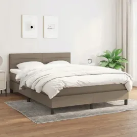 vidaxl-lozko-kontynentalne-z-materacem-taupe-tkanina-140x190-cm