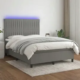 vidaxl-lozko-kontynentalne-z-materacem-ciemnoszara-tkanina-140x200cm