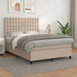 vidaxl-lozko-kontynentalne-z-materacem-cappuccino-ekoskora-140x190cm
