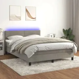 vidaxl-lozko-kontynentalne-z-materacem-jasnoszare-140x190cm-aksamit
