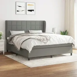 vidaxl-lozko-kontynentalne-z-materacem-ciemnoszara-tkanina-160x200-cm