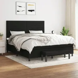 vidaxl-lozko-kontynentalne-z-materacem-czarne-tkanina-180x200-cm