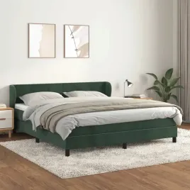vidaxl-lozko-kontynentalne-z-materacem-ciemnozielone-160x200-cm