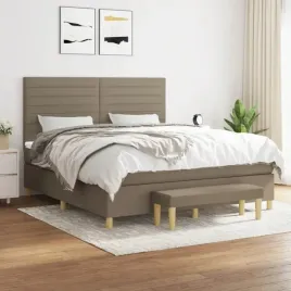 vidaxl-lozko-kontynentalne-z-materacem-taupe-tkanina-160x200-cm