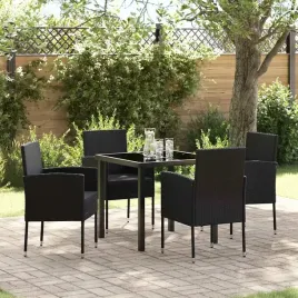 vidaxl-zestaw-do-jadalni-w-ogrodzie-z-poduszka-5-pcs-czarny-polirattan