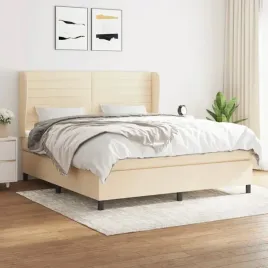 vidaxl-lozko-kontynentalne-z-materacem-kremowe-tkanina-160x200-cm