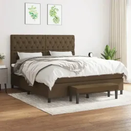 vidaxl-lozko-kontynentalne-z-materacem-brazowe-tkanina-160x200-cm