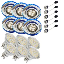 6x-oprawa-halogenowa-z-niebieskim-paskiem-led-zarowka-led-gu10-3w-zestaw