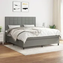 vidaxl-lozko-kontynentalne-z-materacem-ciemnoszara-tkanina-180x200-cm
