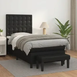 vidaxl-lozko-kontynentalne-z-materacem-czarne-ekoskora-100x200-cm
