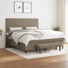vidaxl-lozko-kontynentalne-z-materacem-taupe-tkanina-160x200-cm