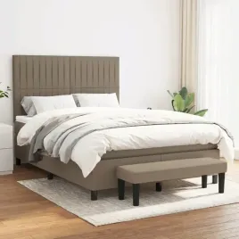 vidaxl-lozko-kontynentalne-z-materacem-taupe-tkanina-140x200-cm