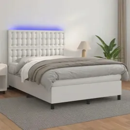 vidaxl-lozko-kontynentalne-z-materacem-i-led-biala-ekoskora-140x190cm