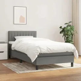vidaxl-lozko-kontynentalne-z-materacem-ciemnoszara-tkanina-90x190-cm