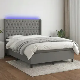 vidaxl-lozko-kontynentalne-z-materacem-ciemnoszara-tkanina-140x190cm