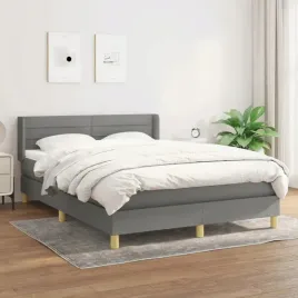 vidaxl-lozko-kontynentalne-z-materacem-ciemnoszara-tkanina-140x190-cm