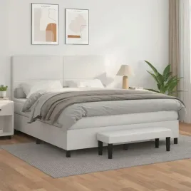 vidaxl-lozko-kontynentalne-z-materacem-biale-ekoskora-160x200-cm