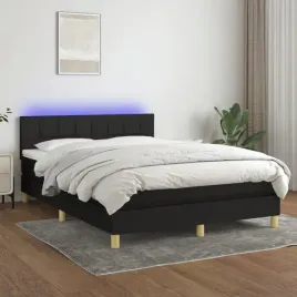 vidaxl-lozko-kontynentalne-z-materacem-czarne-140x190-cm-tkanina