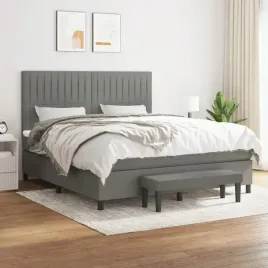 vidaxl-lozko-kontynentalne-z-materacem-ciemnoszara-tkanina-180x200-cm