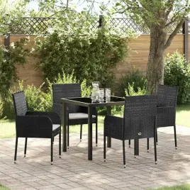vidaxl-zestaw-do-jadalni-w-ogrodzie-z-poduszka-5-pcs-czarny-polirattan