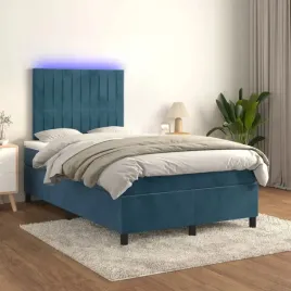 vidaxl-lozko-kontynentalne-materac-i-led-niebieski-aksamit-120x200cm