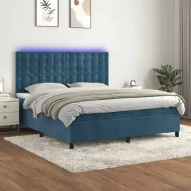 vidaxl-lozko-kontynentalne-materac-i-led-niebieski-aksamit-180x200cm