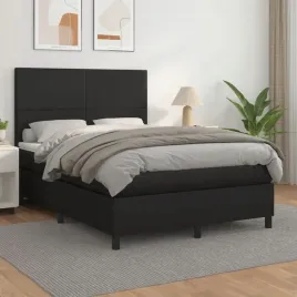 vidaxl-lozko-kontynentalne-z-materacem-czarne-ekoskora-140x190-cm