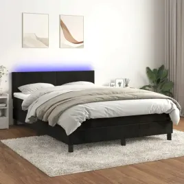 vidaxl-lozko-kontynentalne-z-materacem-i-led-czarny-aksamit-140x200cm