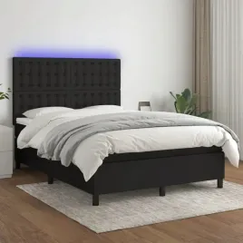 vidaxl-lozko-kontynentalne-z-materacem-czarne-140x200-cm-tkanina