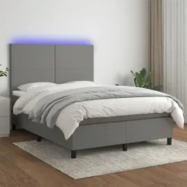 vidaxl-lozko-kontynentalne-z-materacem-ciemnoszara-tkanina-140x190cm