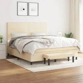 vidaxl-lozko-kontynentalne-z-materacem-kremowe-tkanina-180x200-cm