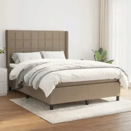 vidaxl-lozko-kontynentalne-z-materacem-taupe-tkanina-140x200-cm