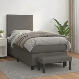 vidaxl-lozko-kontynentalne-z-materacem-szare-ekoskora-100x200-cm