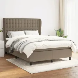 vidaxl-lozko-kontynentalne-z-materacem-taupe-tkanina-140x190-cm