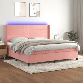 vidaxl-lozko-kontynentalne-z-materacem-i-led-rozowy-aksamit-200x200cm