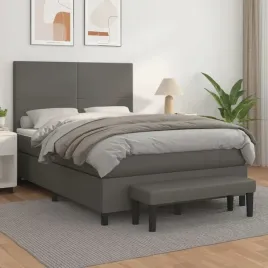 vidaxl-lozko-kontynentalne-z-materacem-szare-ekoskora-140x190-cm