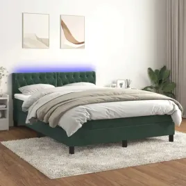 vidaxl-lozko-kontynentalne-z-materacem-i-led-zielony-aksamit-140x190cm