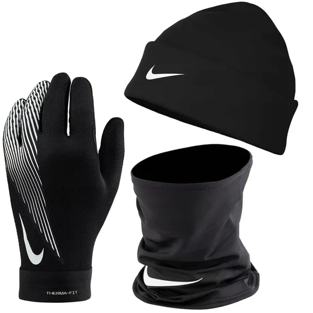 Zestaw Czapka zimowa komin Rękawiczki NIKE do biegania termiczne UNISEX -XL