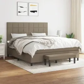 vidaxl-lozko-kontynentalne-z-materacem-taupe-tkanina-160x200-cm