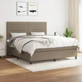 vidaxl-lozko-kontynentalne-z-materacem-taupe-tkanina-160x200-cm