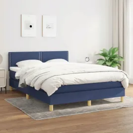 vidaxl-lozko-kontynentalne-z-materacem-niebieskie-tkanina-140x190-cm