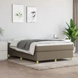 vidaxl-lozko-kontynentalne-z-materacem-taupe-tkanina-140x190-cm