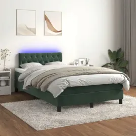vidaxl-lozko-kontynentalne-z-materacem-i-led-zielony-aksamit-120x200cm