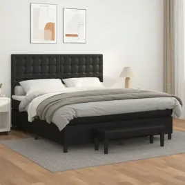 vidaxl-lozko-kontynentalne-z-materacem-czarne-ekoskora-160x200-cm