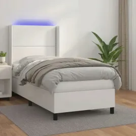 vidaxl-lozko-kontynentalne-z-materacem-i-led-biala-ekoskora-100x200cm