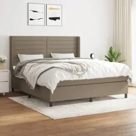 vidaxl-lozko-kontynentalne-z-materacem-taupe-tkanina-160x200-cm