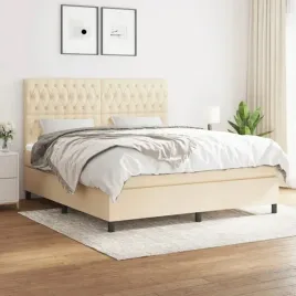 vidaxl-lozko-kontynentalne-z-materacem-kremowe-tkanina-180x200-cm